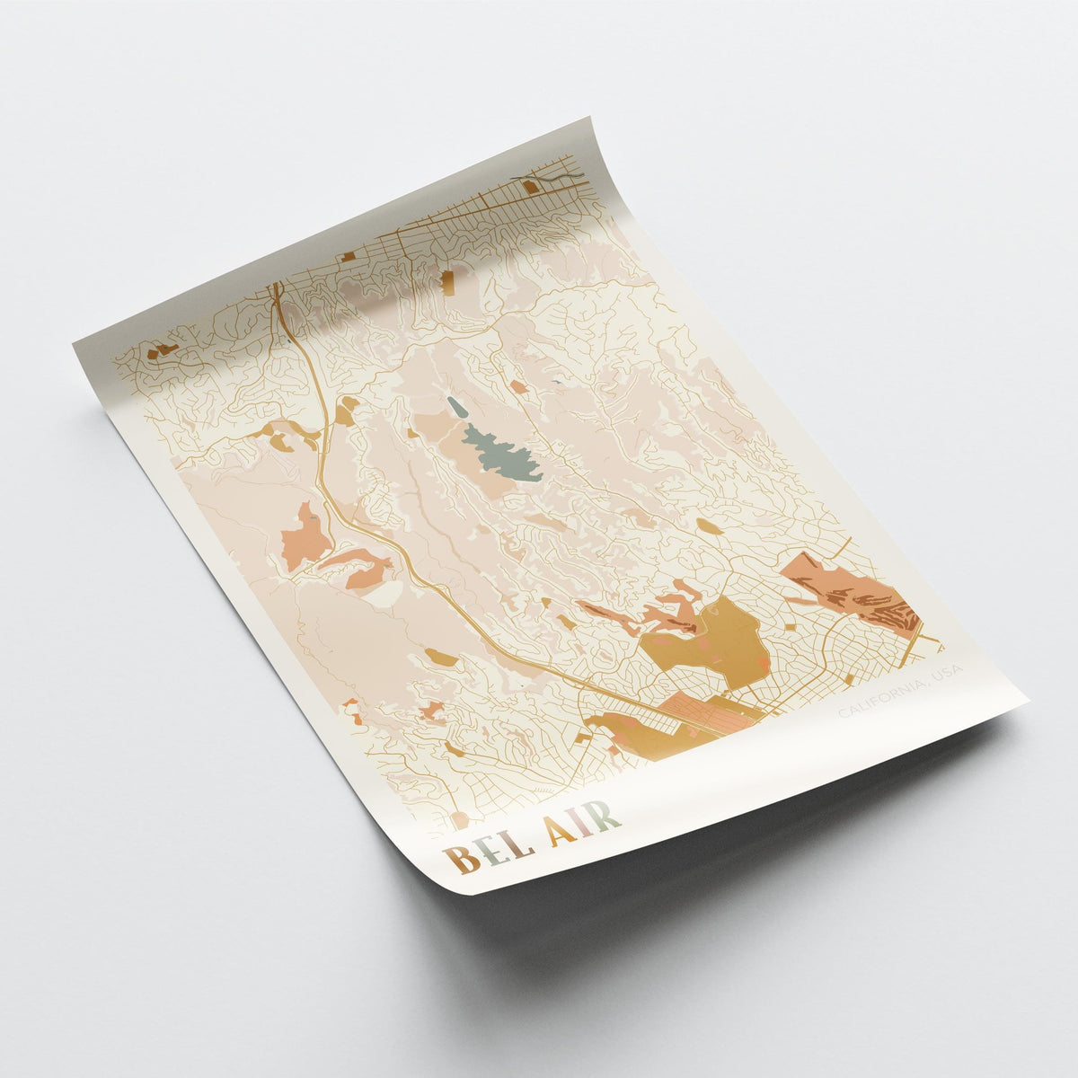 bel air, california map poster - image 4