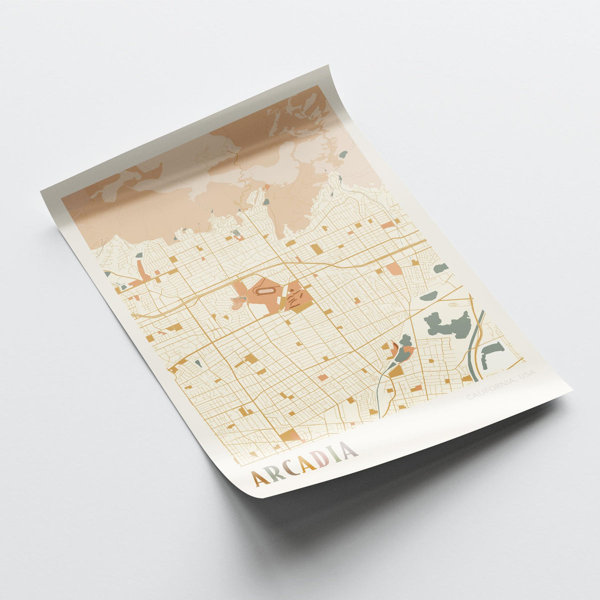 arcadia, california map poster - image 4