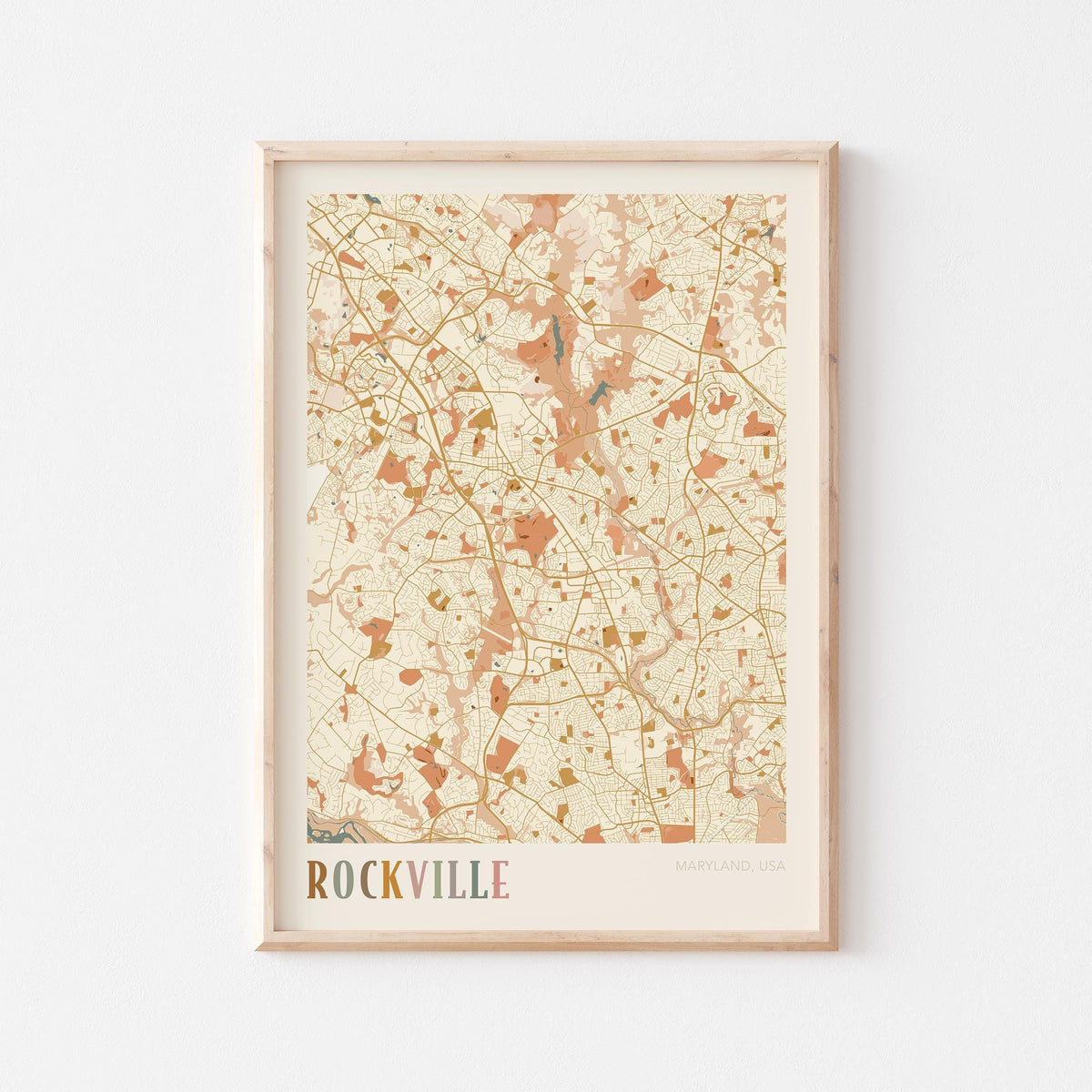 rockville, maryland map poster - image 1