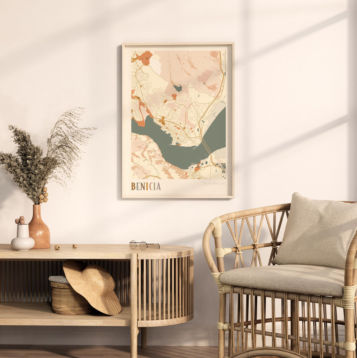 benicia, california map poster - image 3