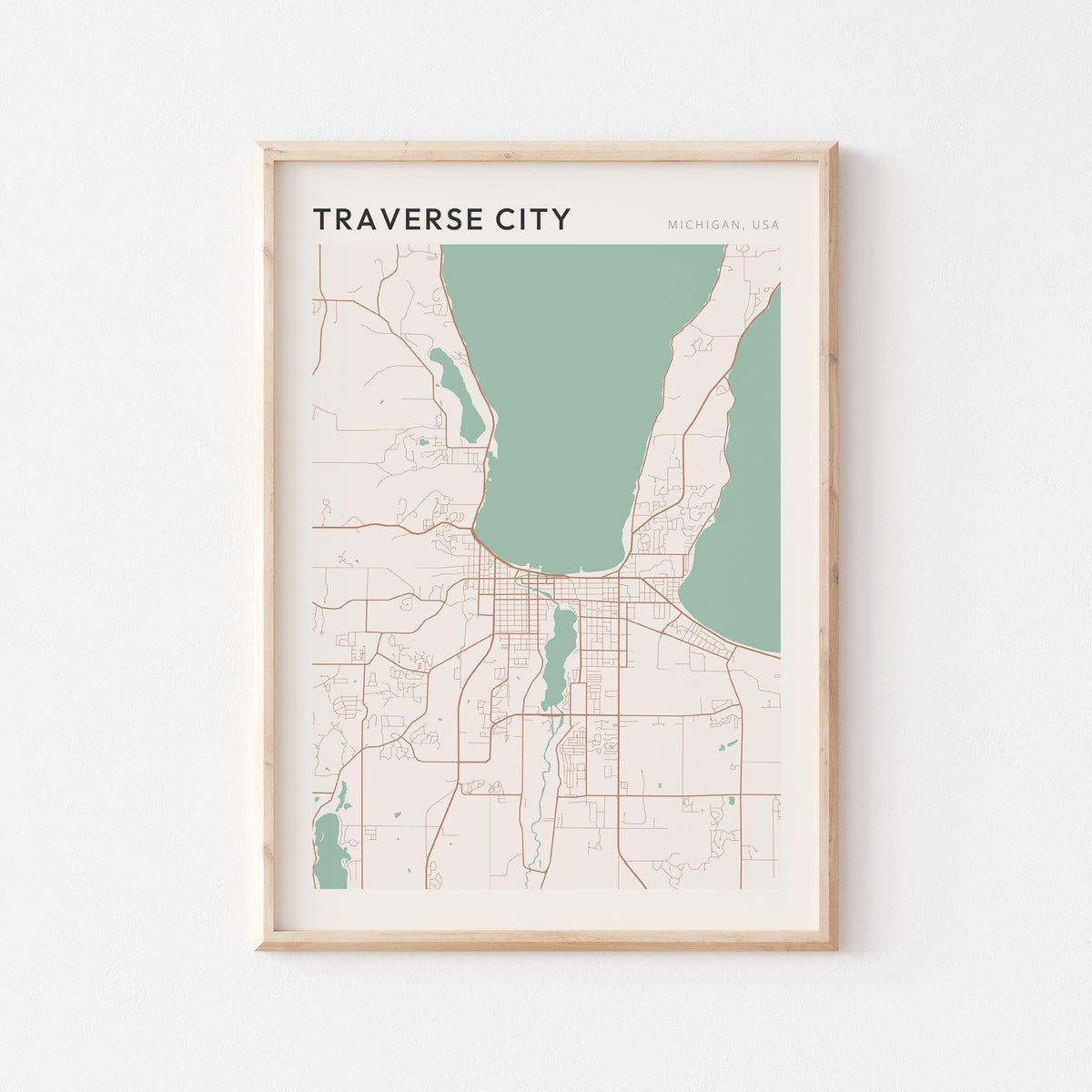 traverse city, michigan map poster - image 1
