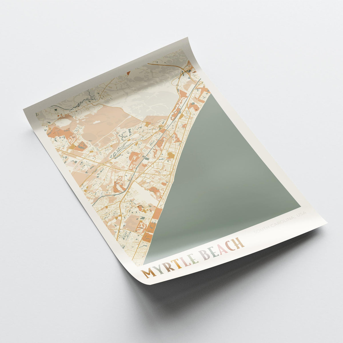 myrtle beach, south carolina map poster - image 4