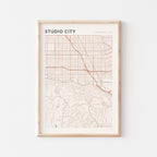 studio city, california map poster - image 1