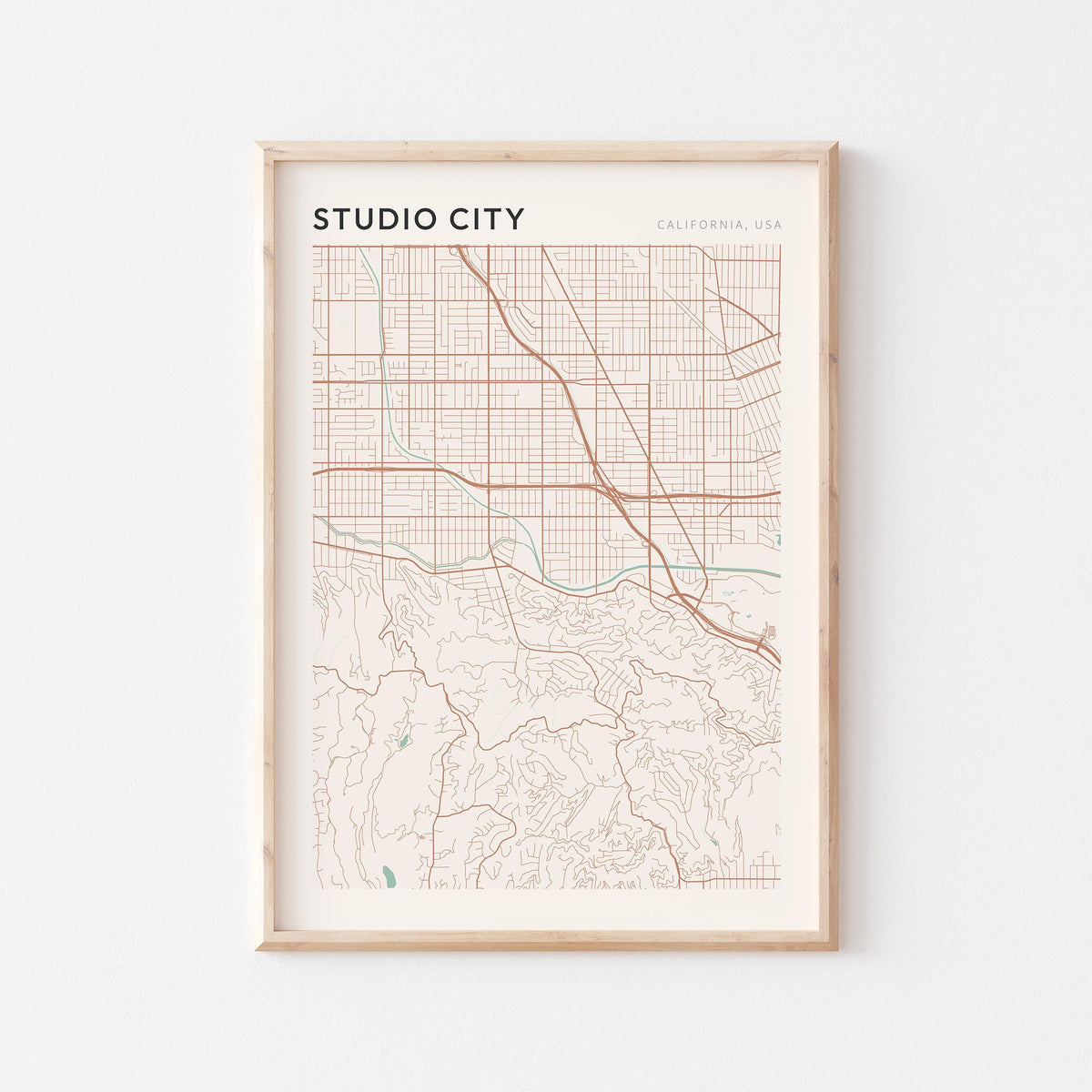 studio city, california map poster - image 1