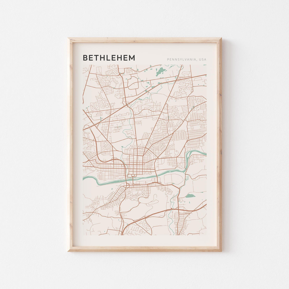 bethlehem, pennsylvania map poster - image 1