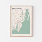 narragansett, rhode island map poster - image 1