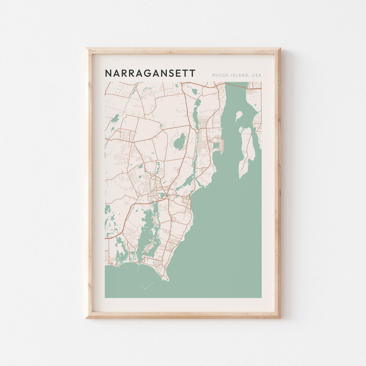 narragansett, rhode island map poster - image 1