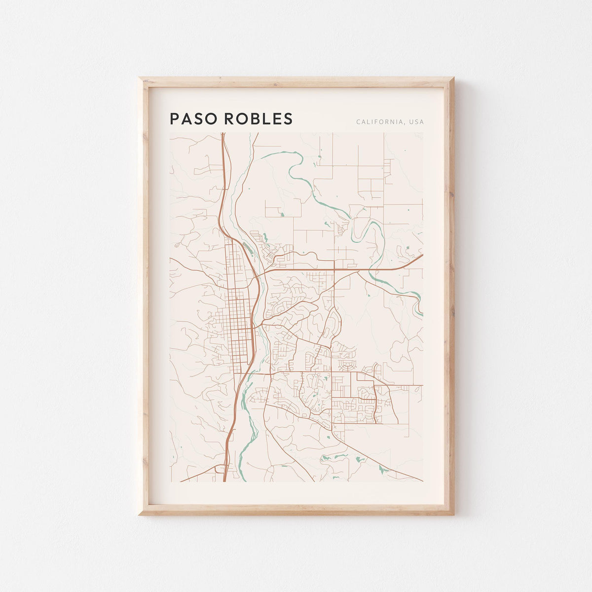 paso robles, california map poster - image 1