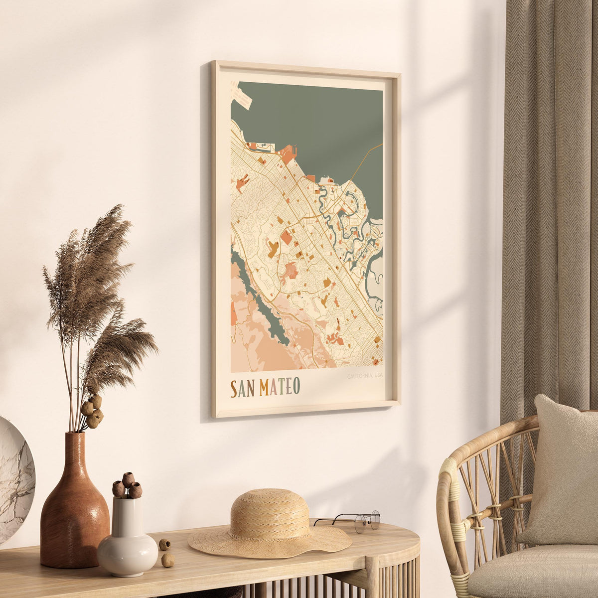 san mateo, california map poster - image 2