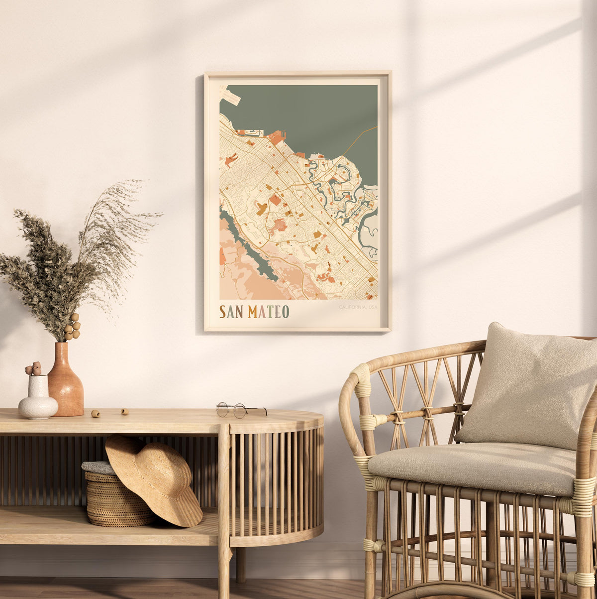 san mateo, california map poster - image 3