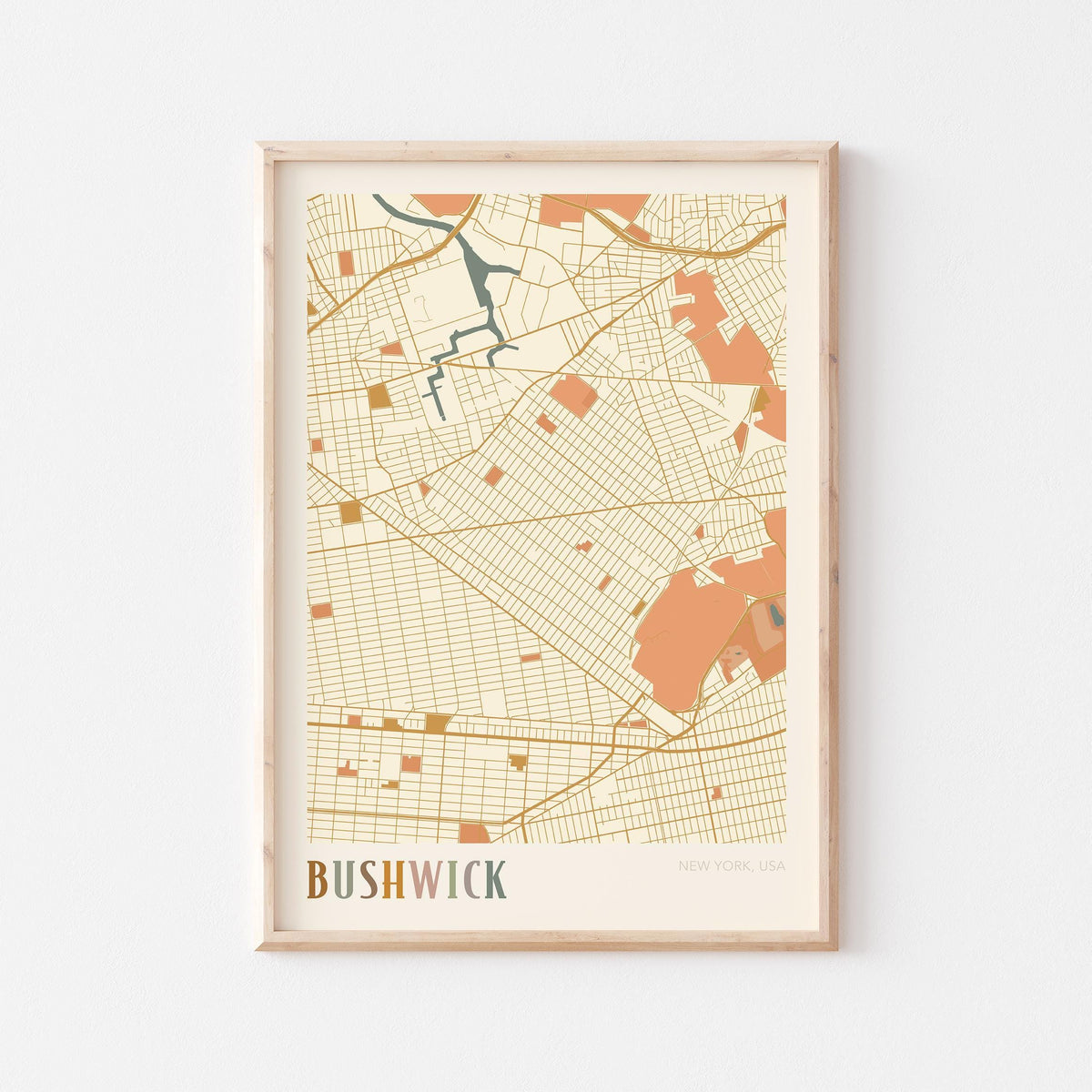 bushwick, new york map poster - image 1