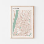 yonkers, new york map poster - image 1