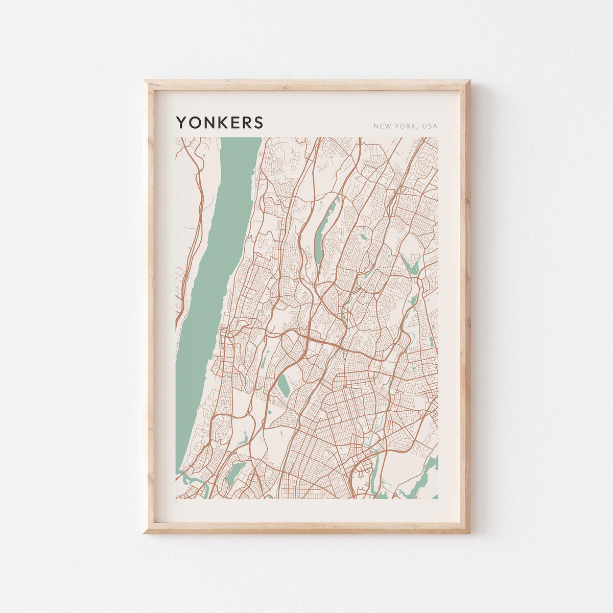 yonkers, new york map poster - image 1