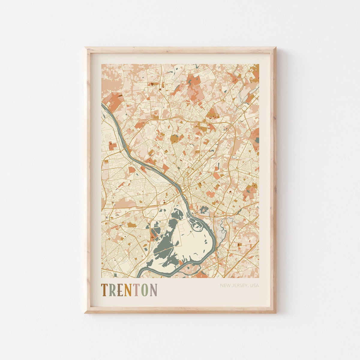 trenton, new jersey map poster - image 1