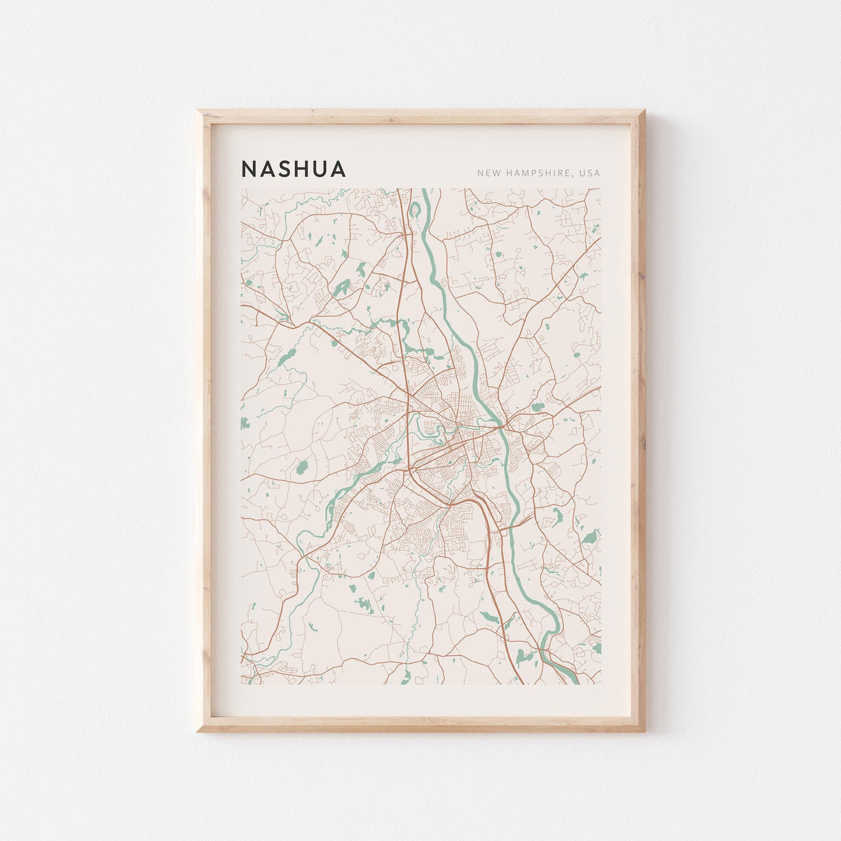 nashua, new hampshire map poster - image 1