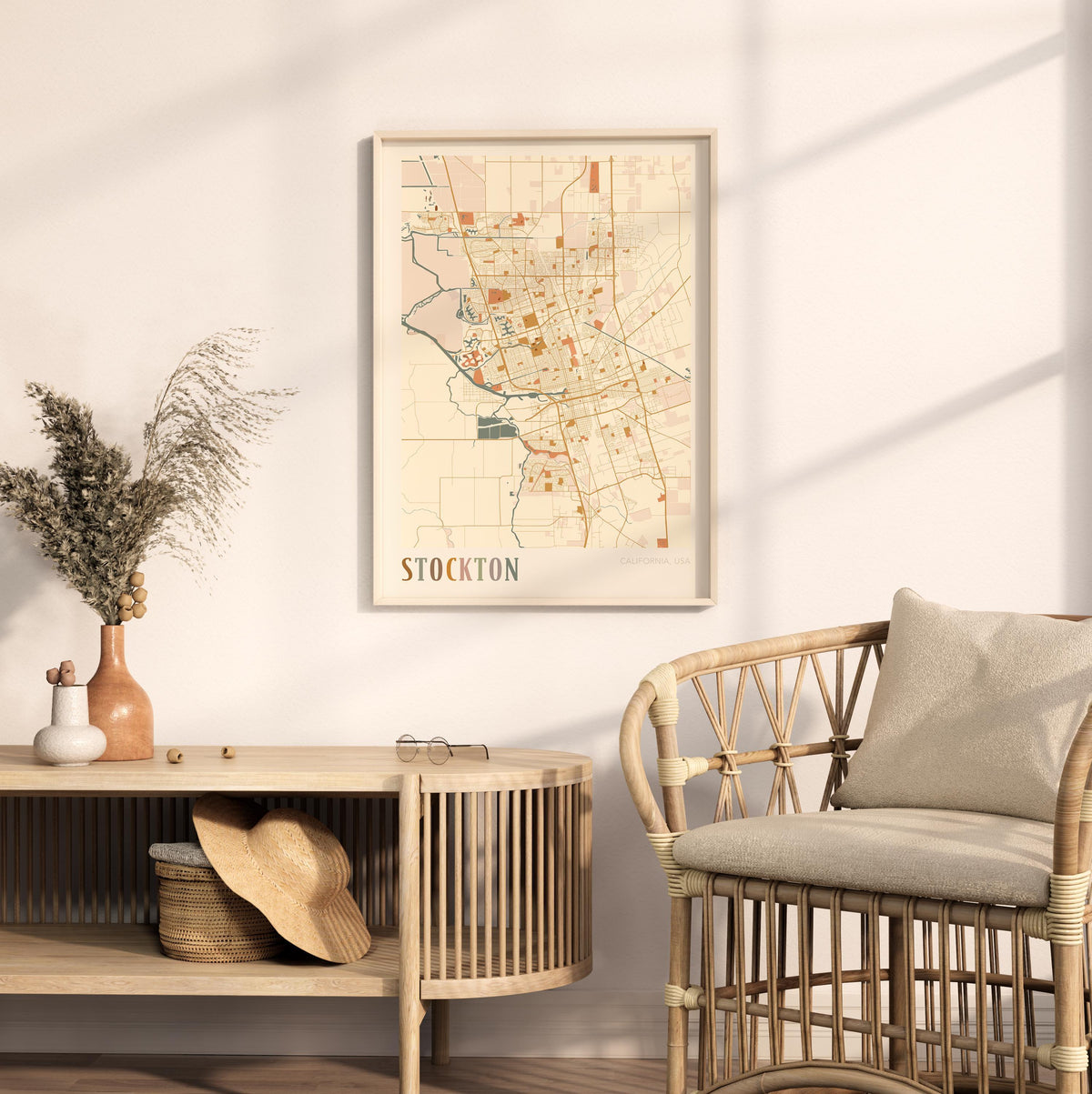 stockton, california map poster - image 3