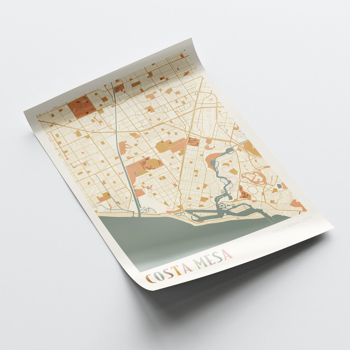 costa mesa, california map poster - image 4