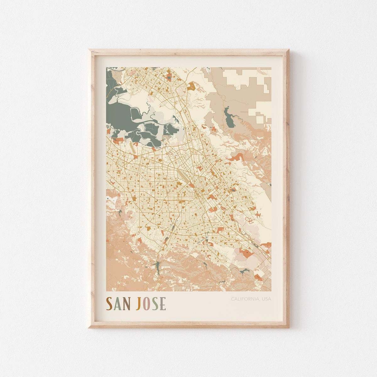 san jose, california map poster - image 1