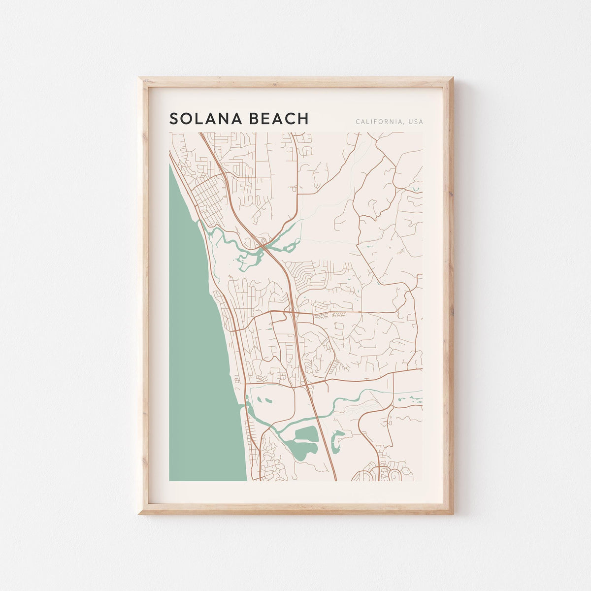 solana beach, california map poster - image 1