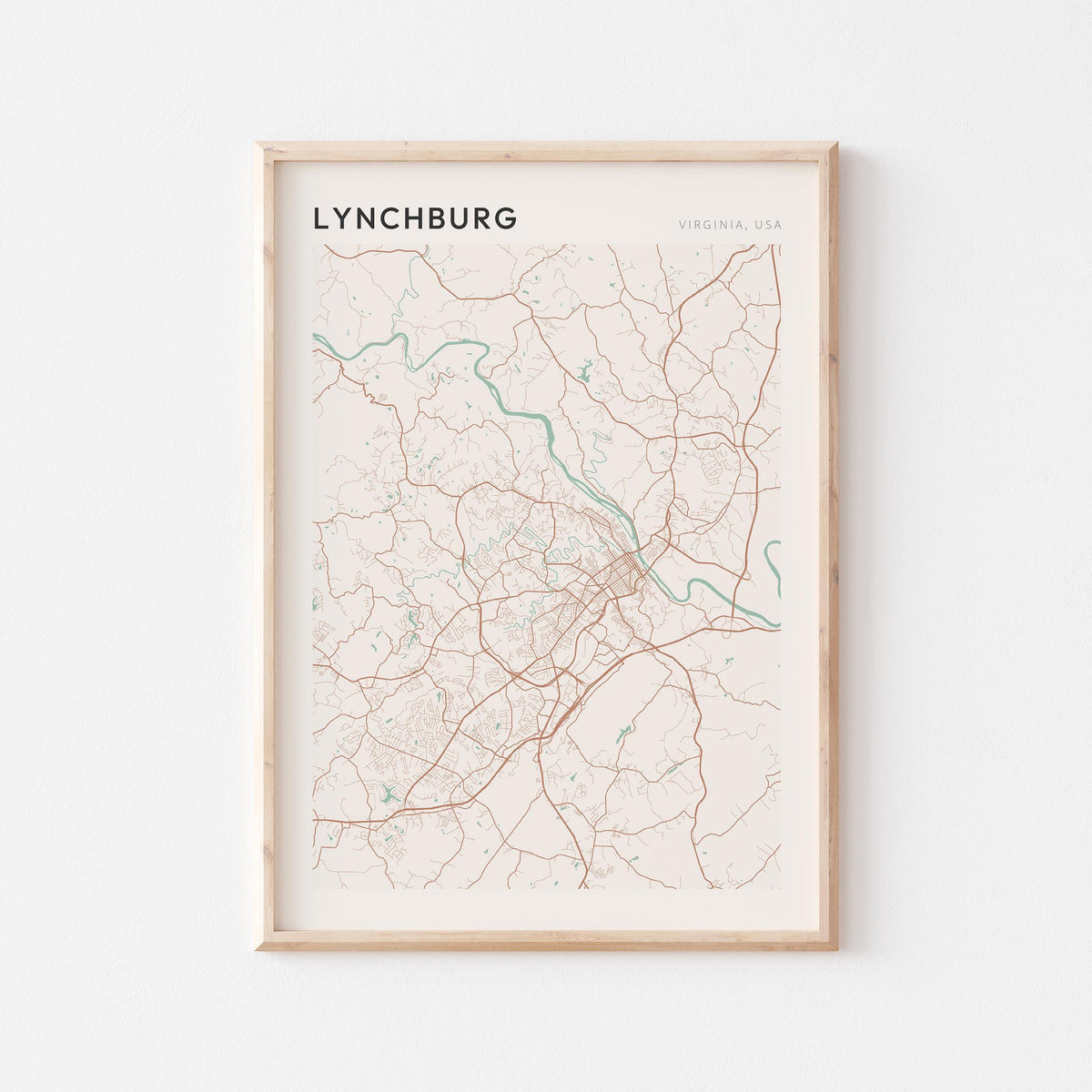 lynchburg, virginia map poster - image 1