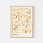 compton, california map poster - image 1