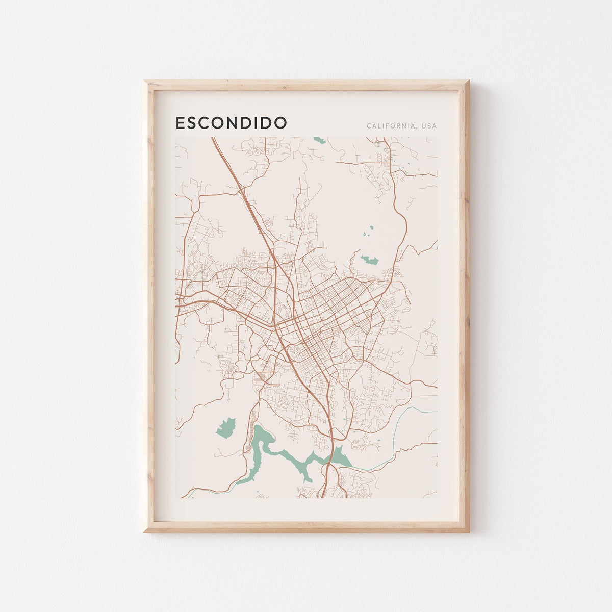 escondido, california map poster - image 1