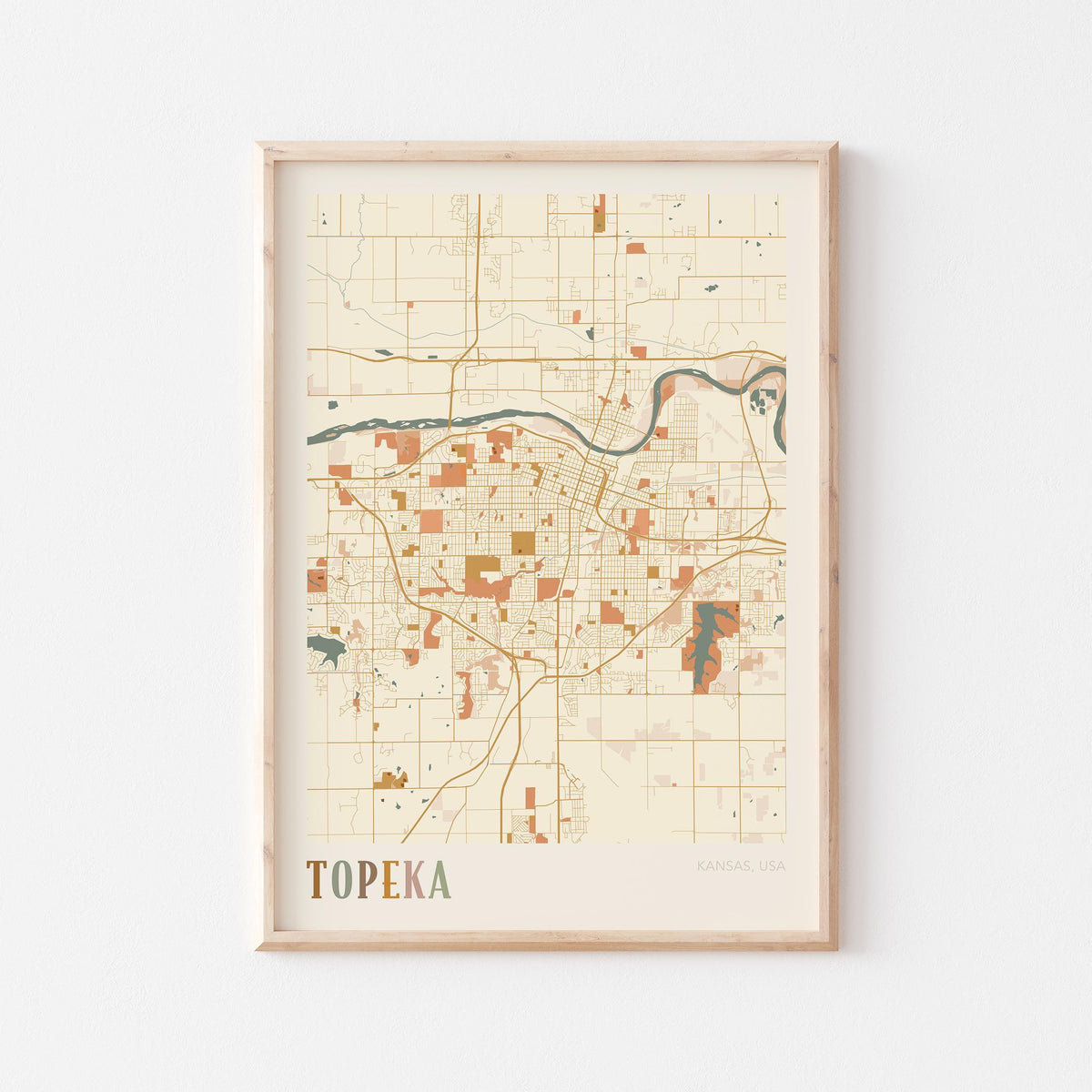 topeka, kansas map poster - image 1