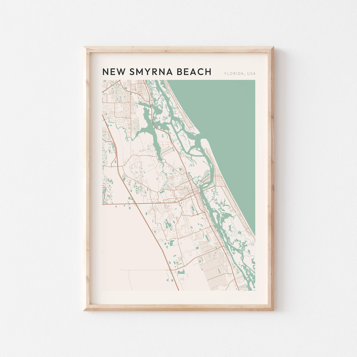 new smyrna beach, florida map poster - image 1
