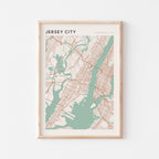 jersey city, new jersey map poster - image 1