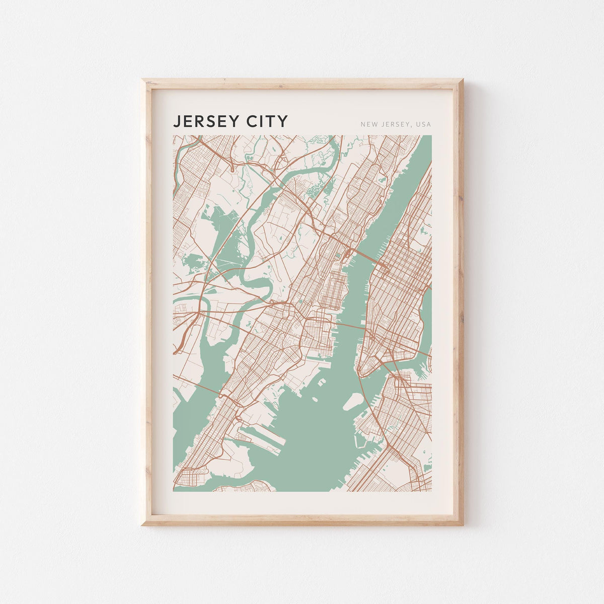 jersey city, new jersey map poster - image 1