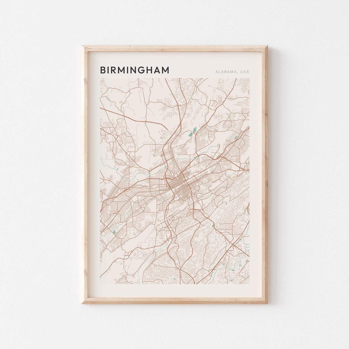 birmingham, alabama map poster - image 1