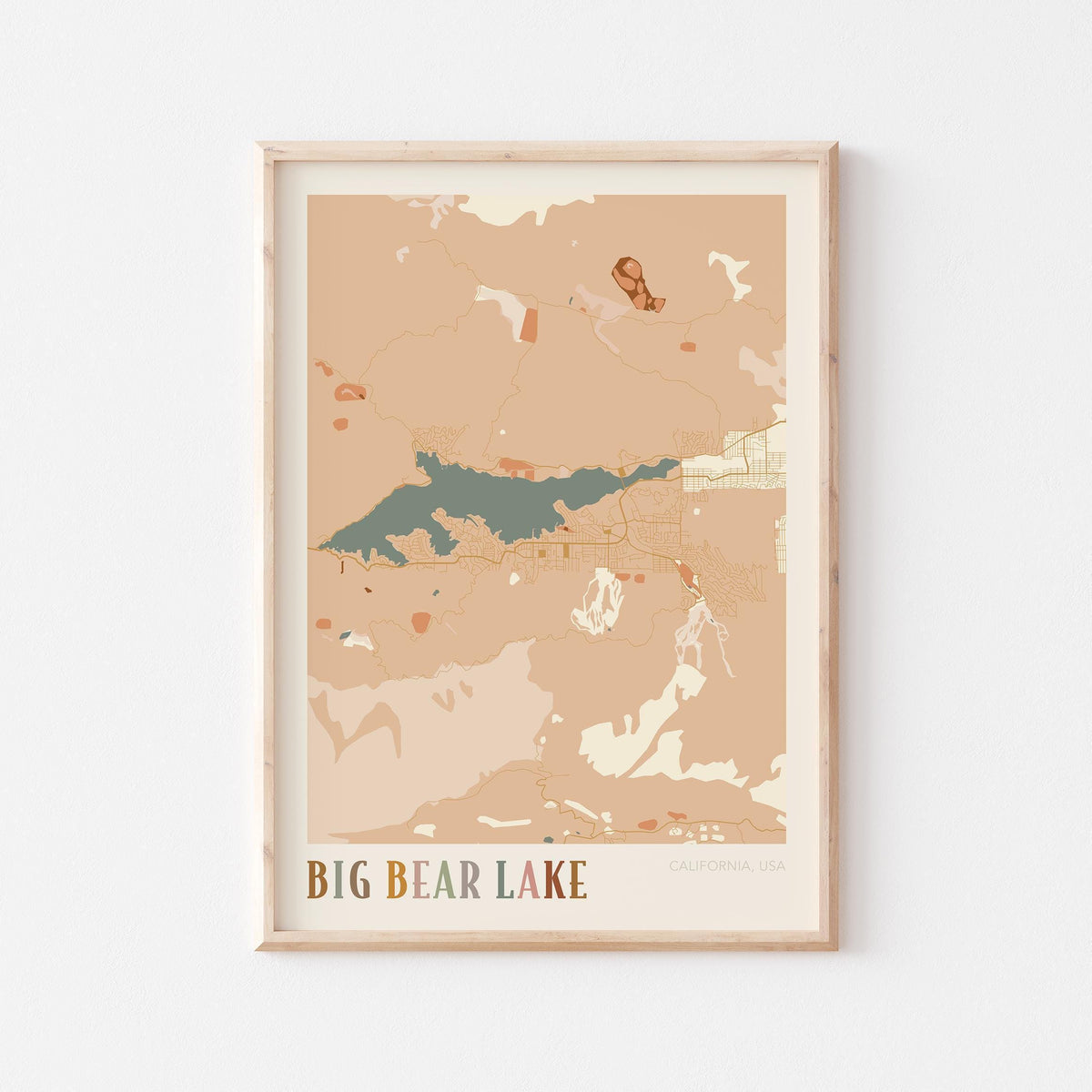 big bear lake, california map poster - image 1