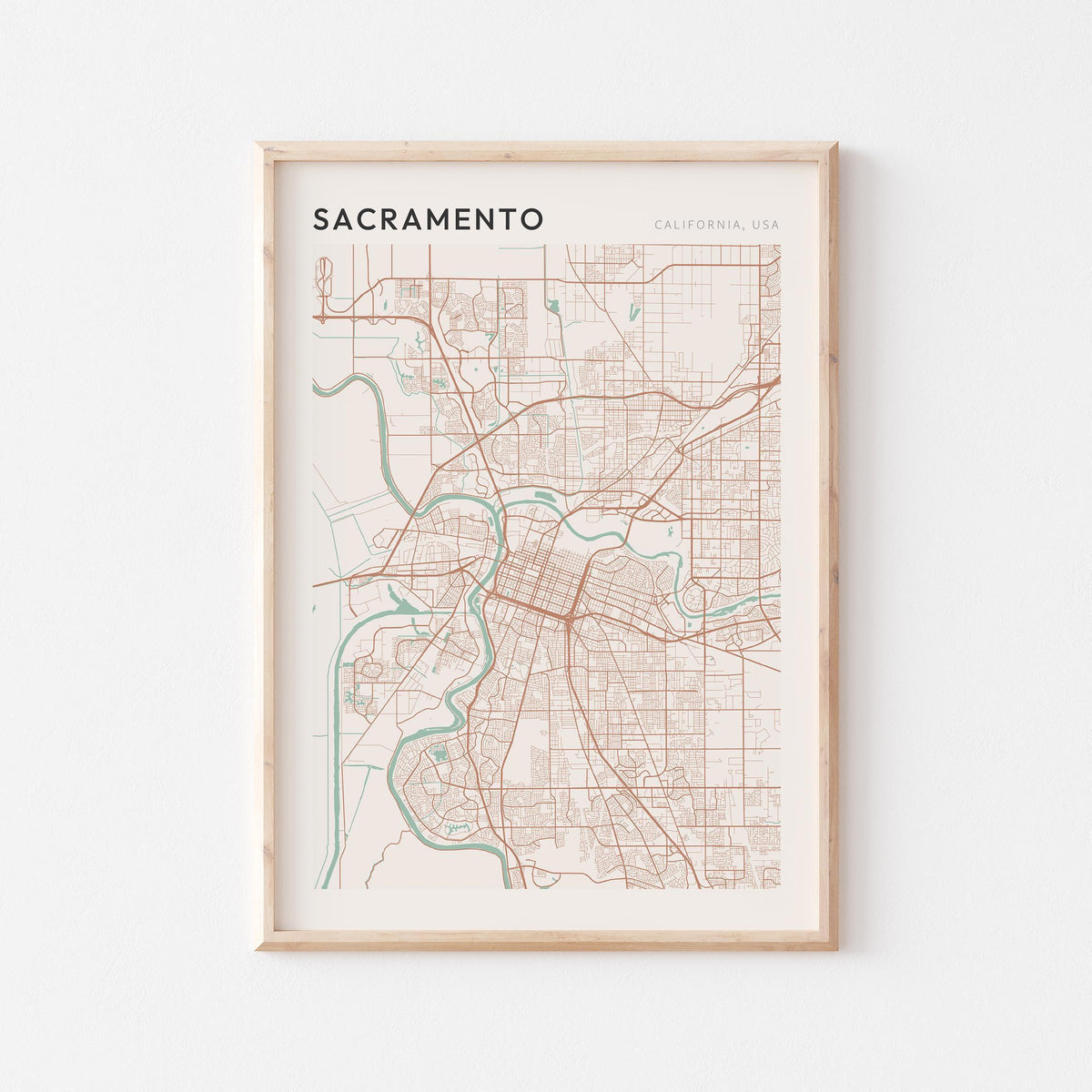 sacramento, california map poster - image 1