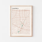 campbell, california map poster - image 1