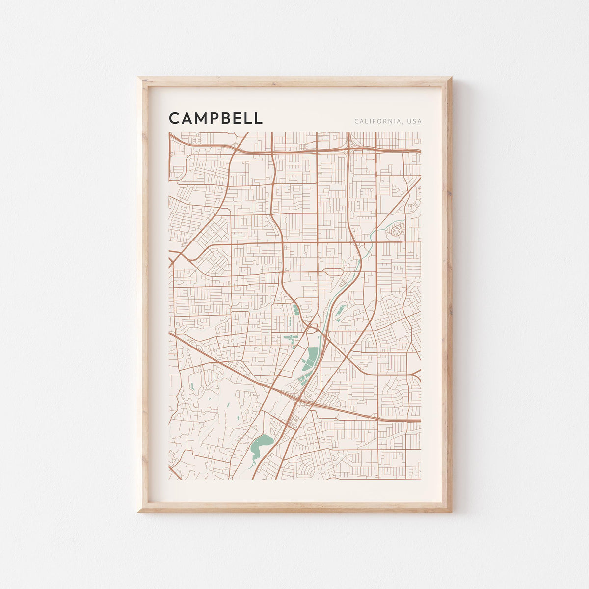 campbell, california map poster - image 1