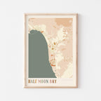 half moon bay, california map poster - image 1