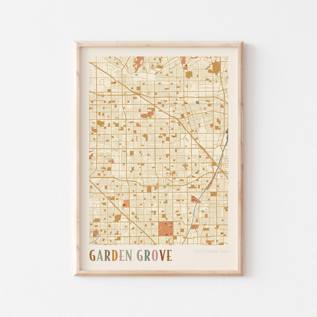 garden grove, california map poster - image 1