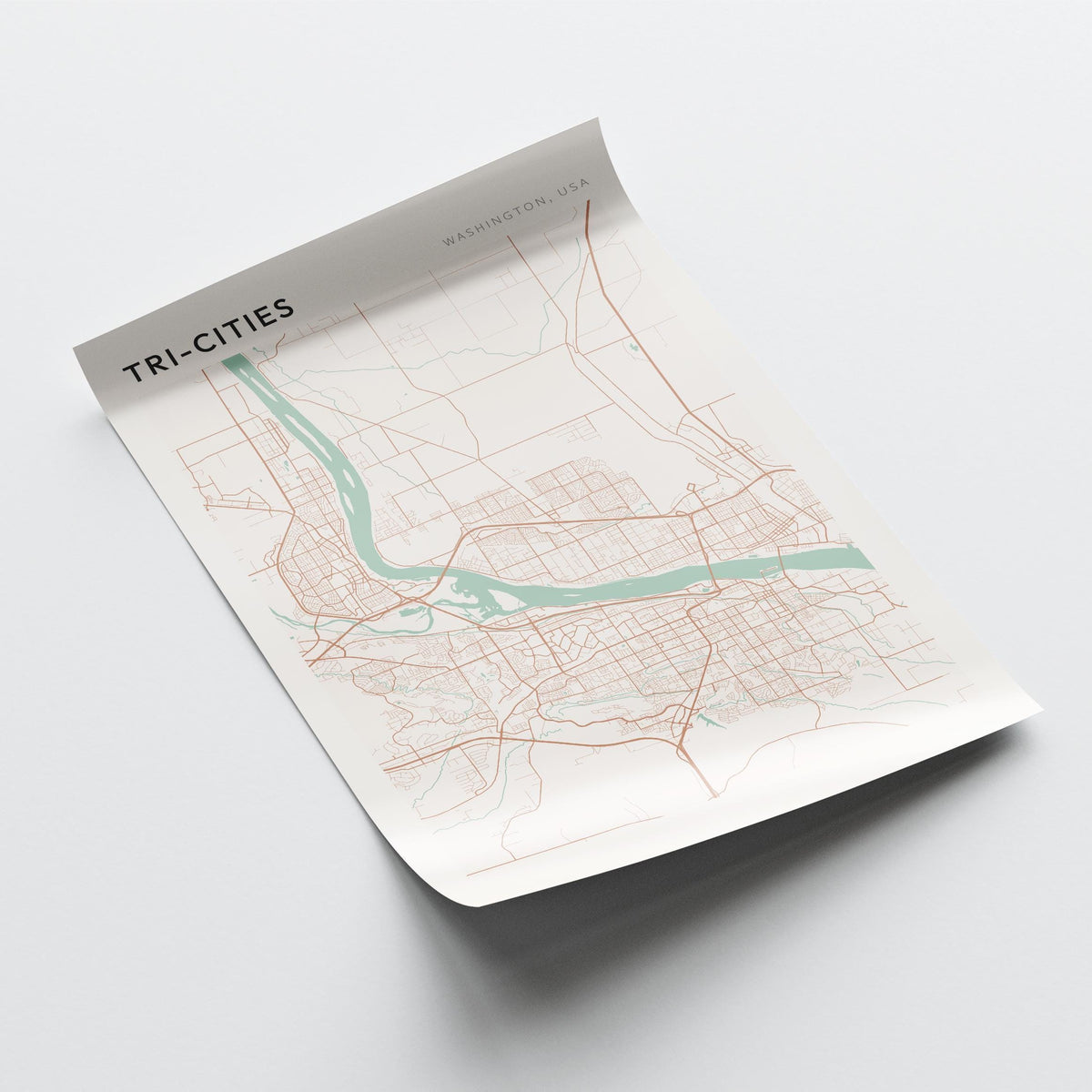tri-cities, washington map poster - image 4