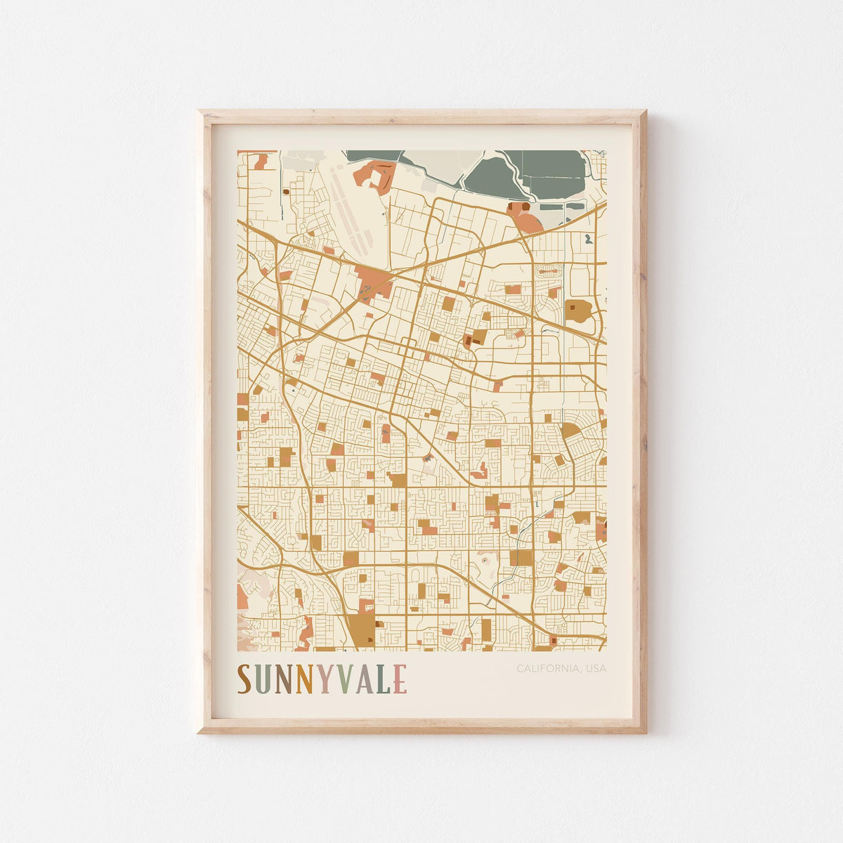 sunnyvale, california map poster - image 1