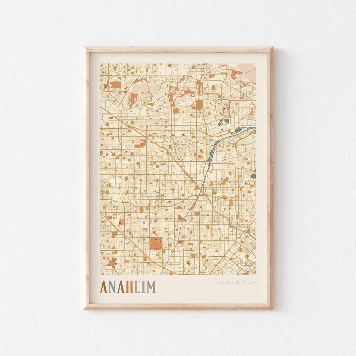 anaheim, california map poster - image 1