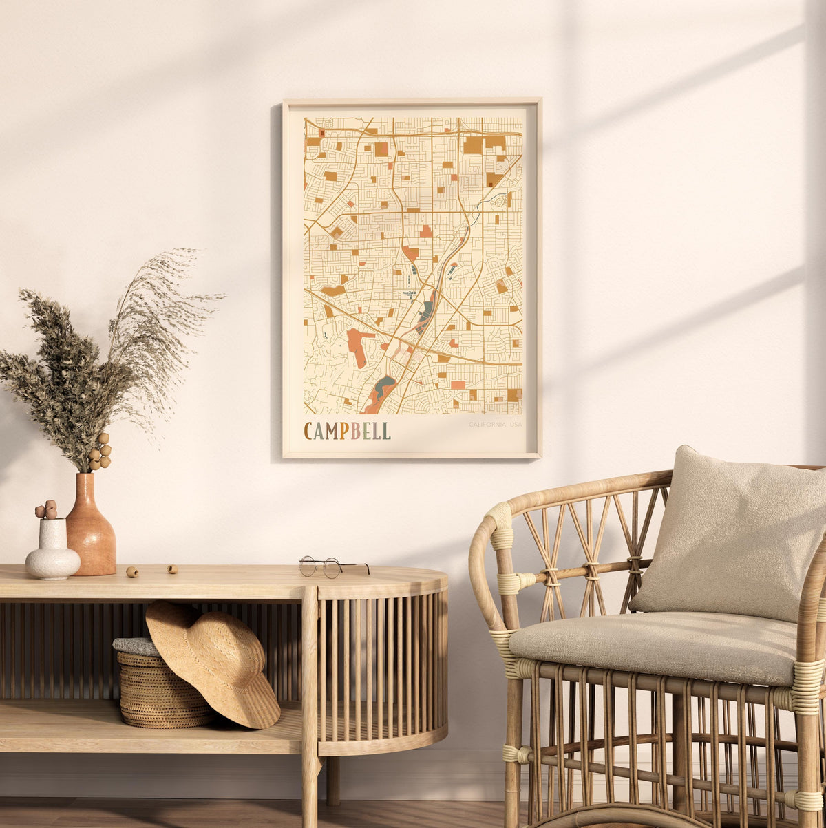 campbell, california map poster - image 3