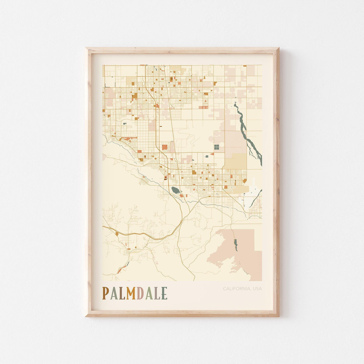 palmdale, california map poster - image 1