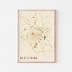 hattiesburg, mississippi map poster - image 1