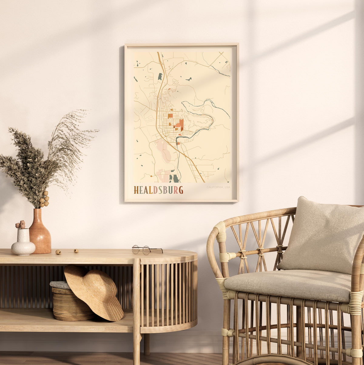 healdsburg, california map poster - image 3