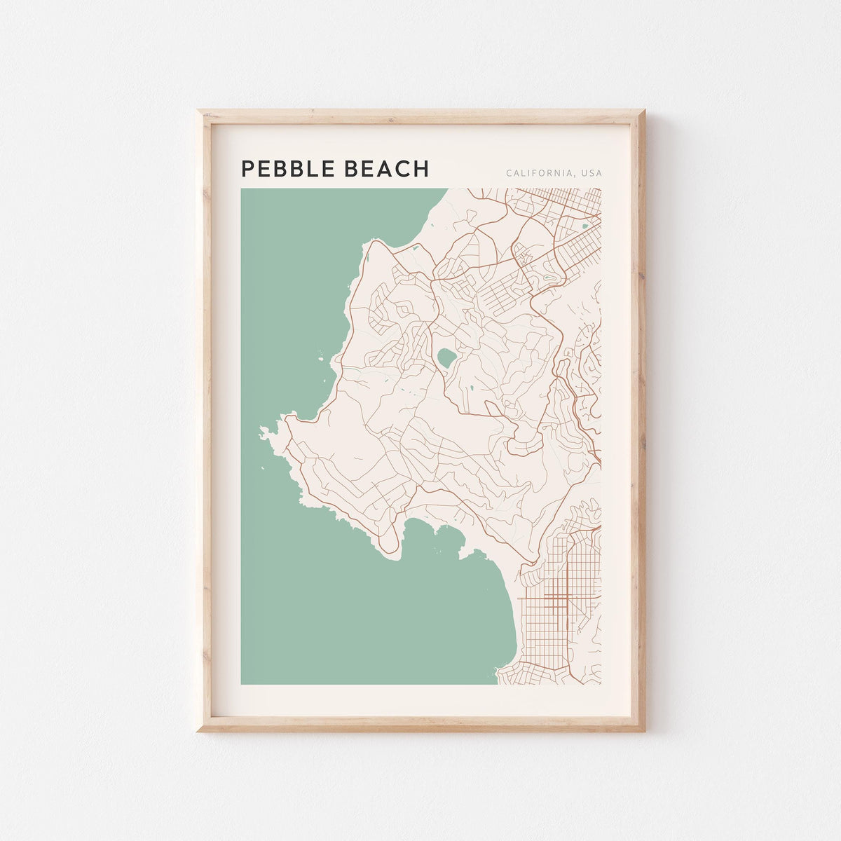 pebble beach, california map poster - image 1
