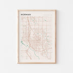 norman, oklahoma map poster - image 1