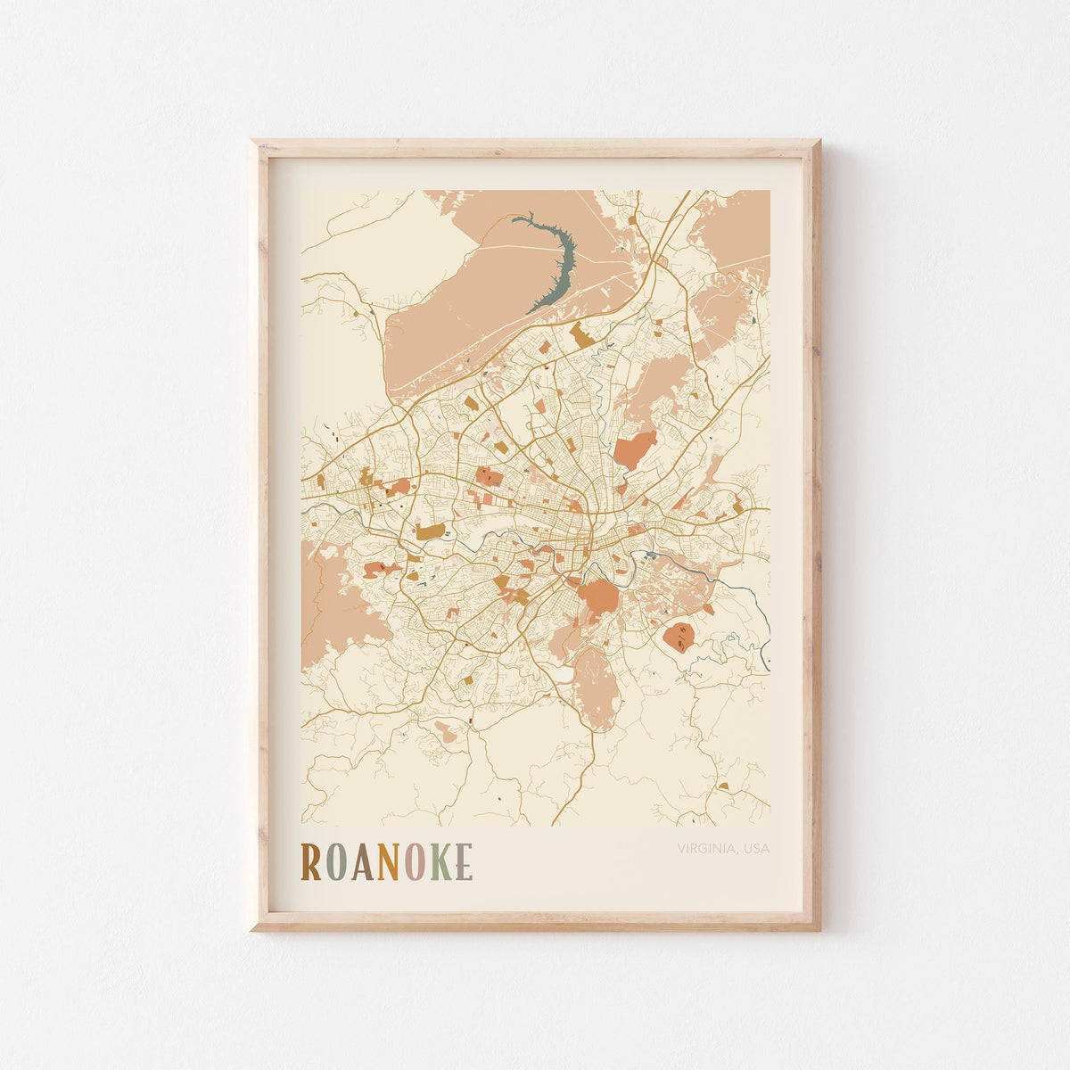 roanoke, virginia map poster - image 1