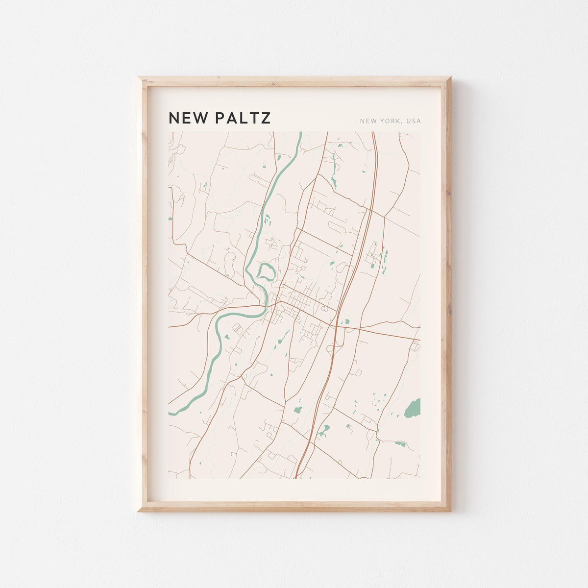 new paltz, new york map poster - image 1