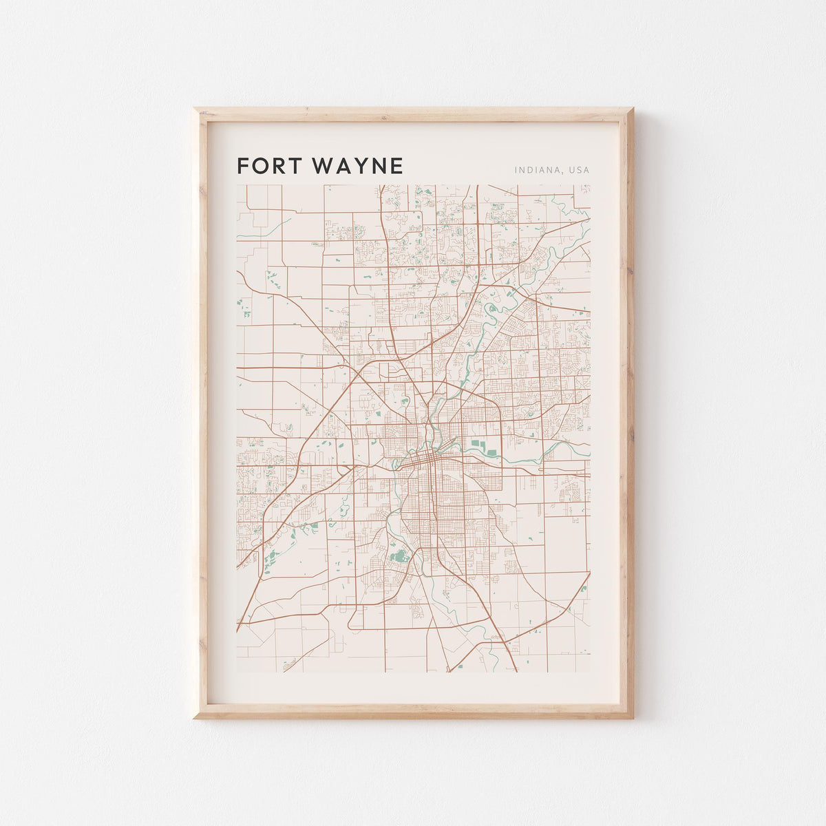 fort wayne, indiana map poster - image 1