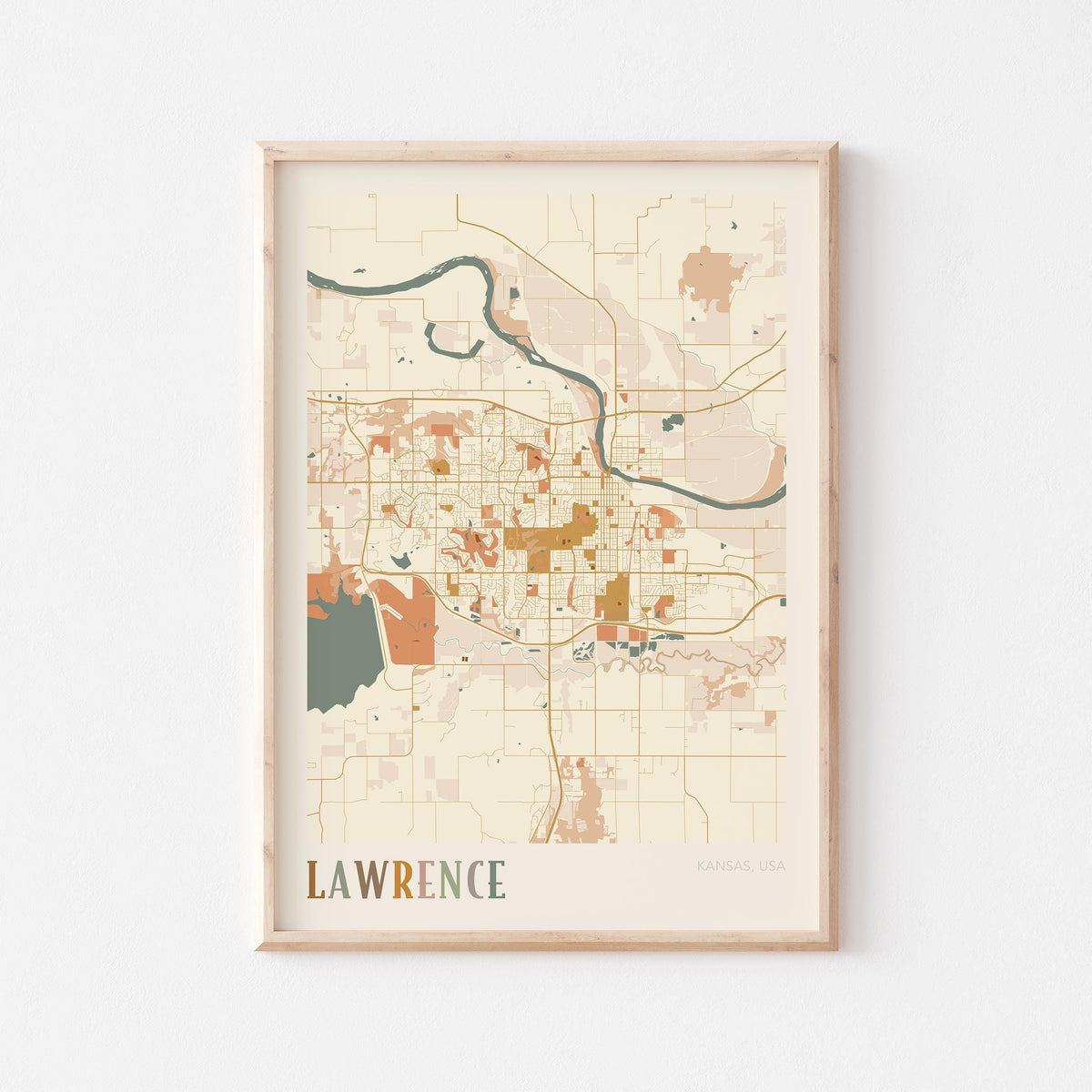 lawrence, kansas map poster - image 1